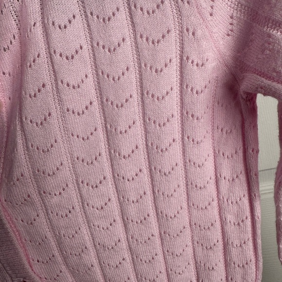Cat & Jack Pink Cable Knit Cardigan Size 6/7, NWT - Picture 2 of 7